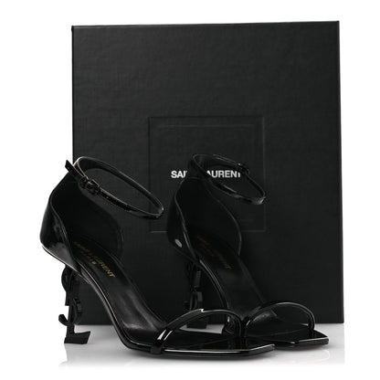 Saint Laurent Patent Calfskin Opyum 85 Sandals 37.5 Black 11 of 11
