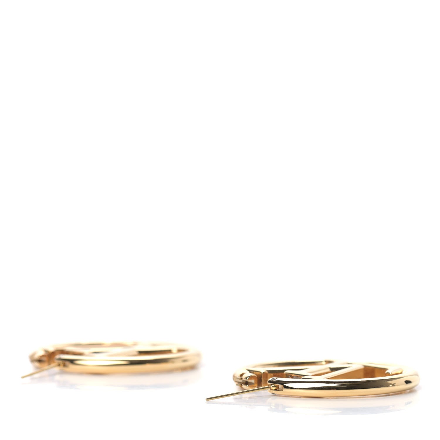 Louis Vuitton Metal Louise Hoop Earrings Gold 3 of 4