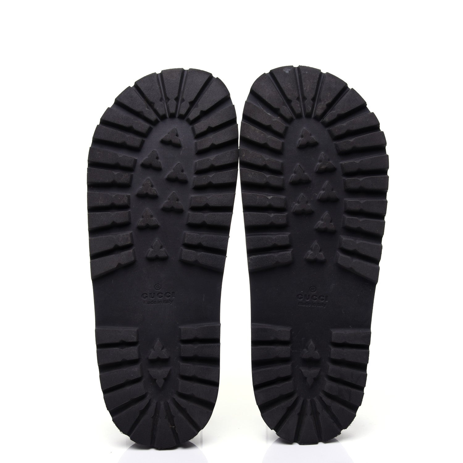 Gucci Rubber Web Mens Lug Sole Slide Sandals 9 Black Green Red 7 of 12