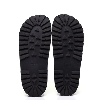 Gucci Rubber Web Mens Lug Sole Slide Sandals 9 Black Green Red 7 of 12