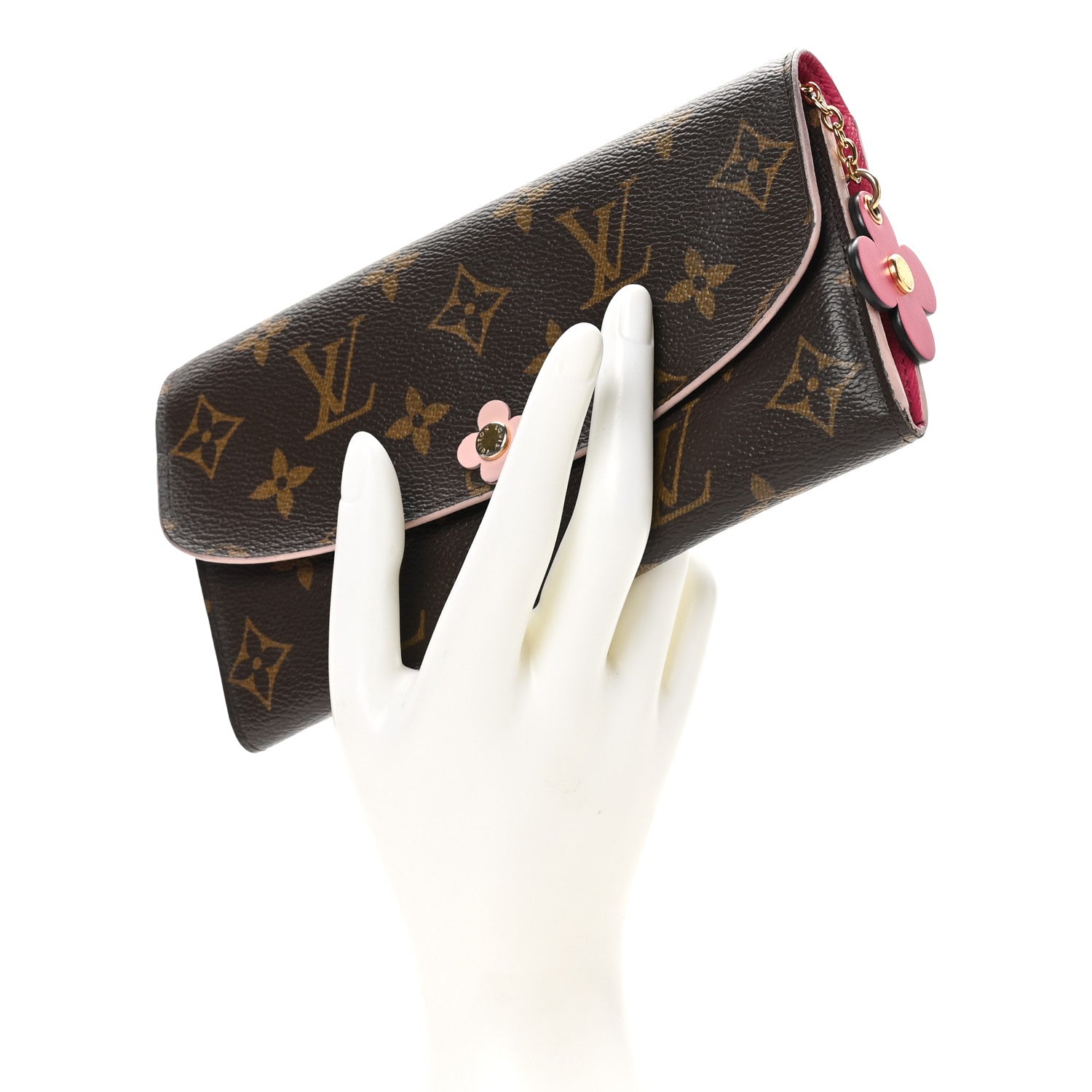 Louis Vuitton Monogram Bloom Flower Emilie Wallet Fuchsia 2 of 7