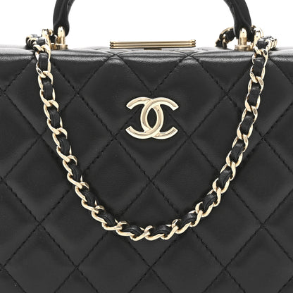 Chanel Lambskin Quilted Small CC Top Handle Box Bag Black 8 of 11