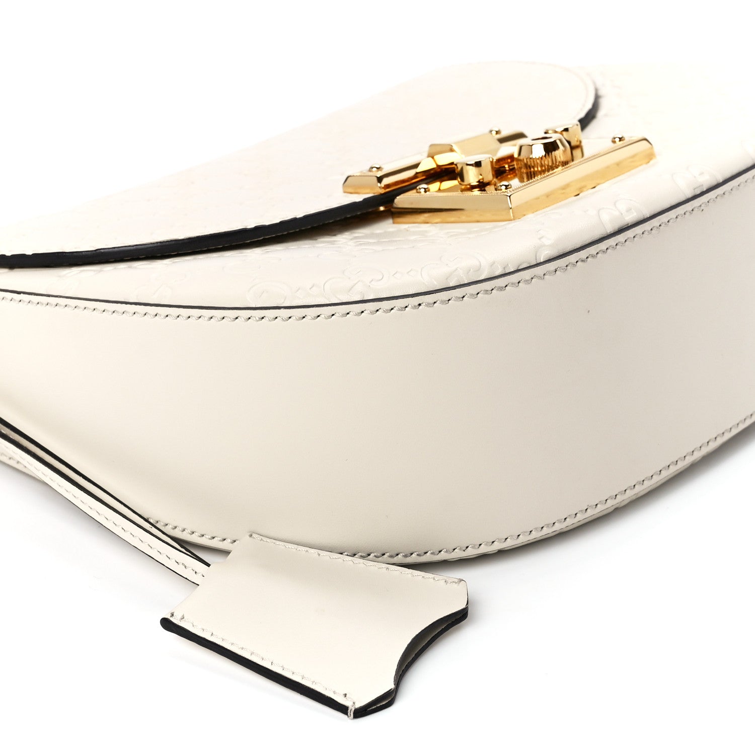 Gucci Guccissima Web Medium Padlock Messenger Shoulder Bag White 11 of 12