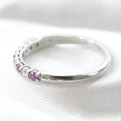 Tiffany Platinum Diamond Pink Sapphire Ring 6 3 of 5