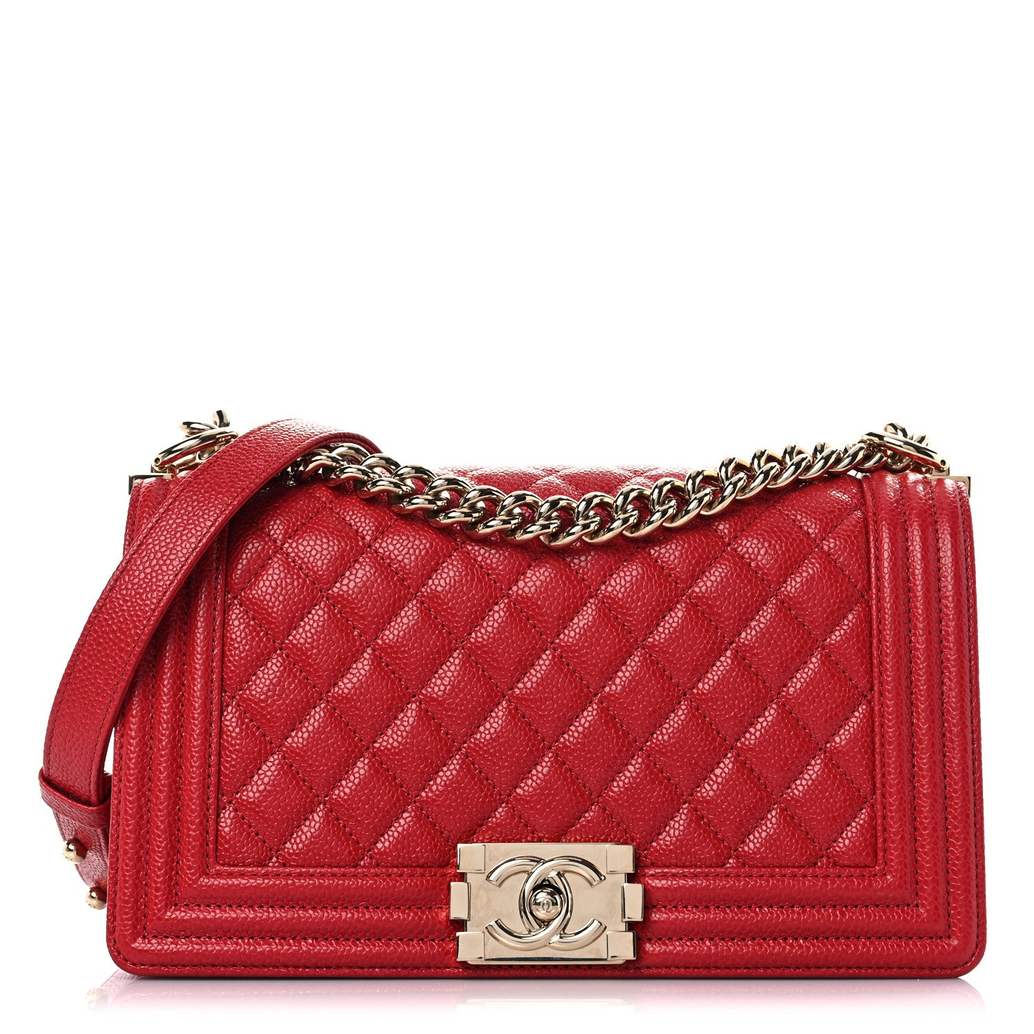 Chanel Caviar Quilted Medium Boy Flap Red 1 of 13