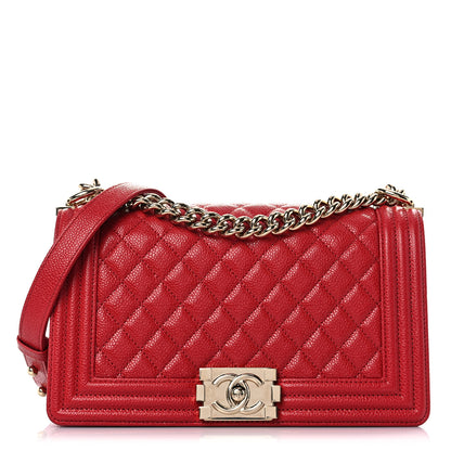 Chanel Caviar Quilted Medium Boy Flap Red 1 of 13