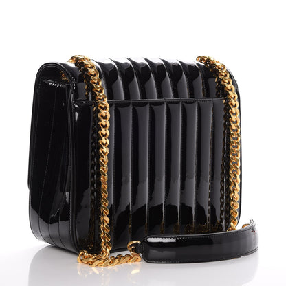 Saint Laurent Patent Matelasse Monogram Large Vicky Chain Bag Black 3 of 7