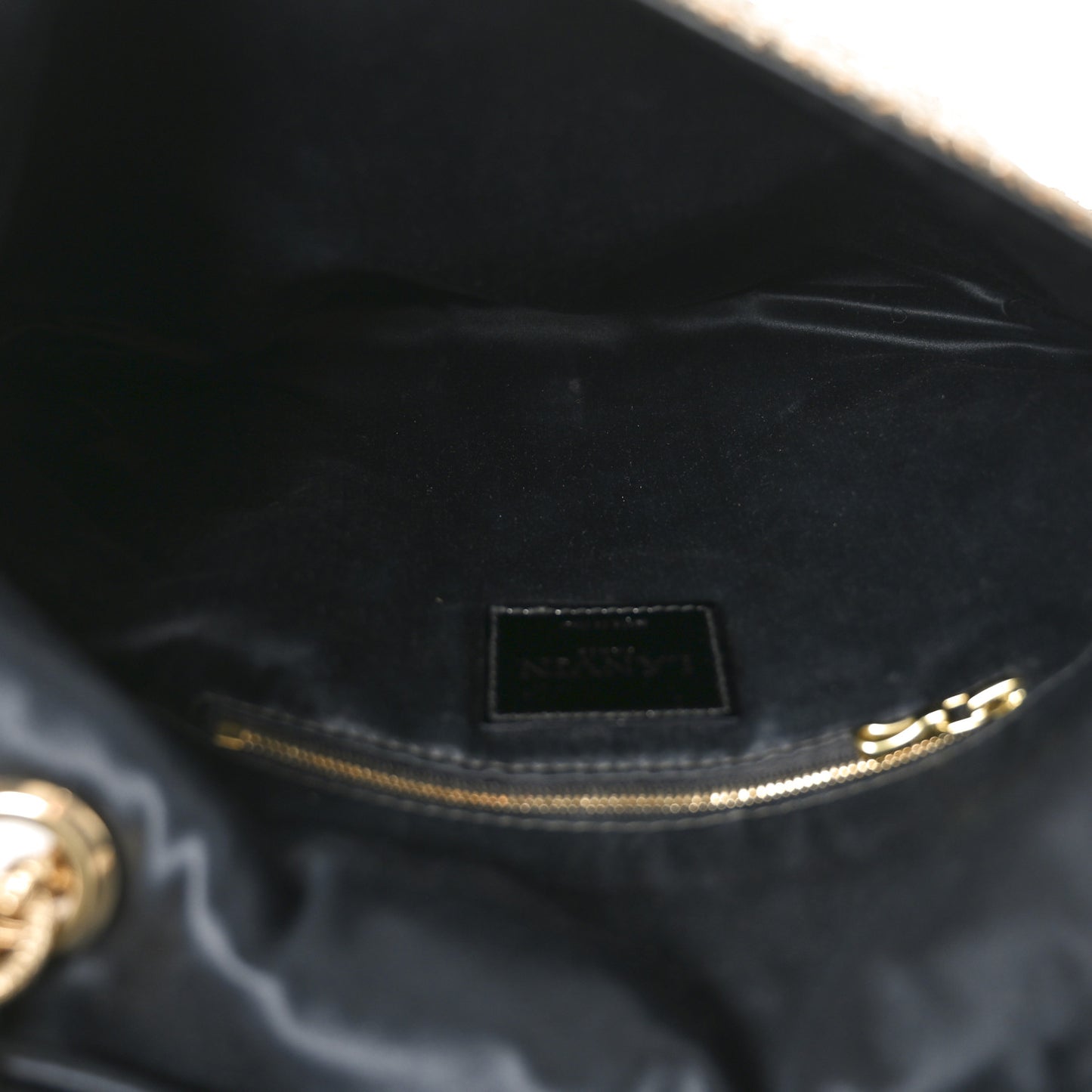 Crackled Metallic Lame Quilted Happy Partage Bag Gold