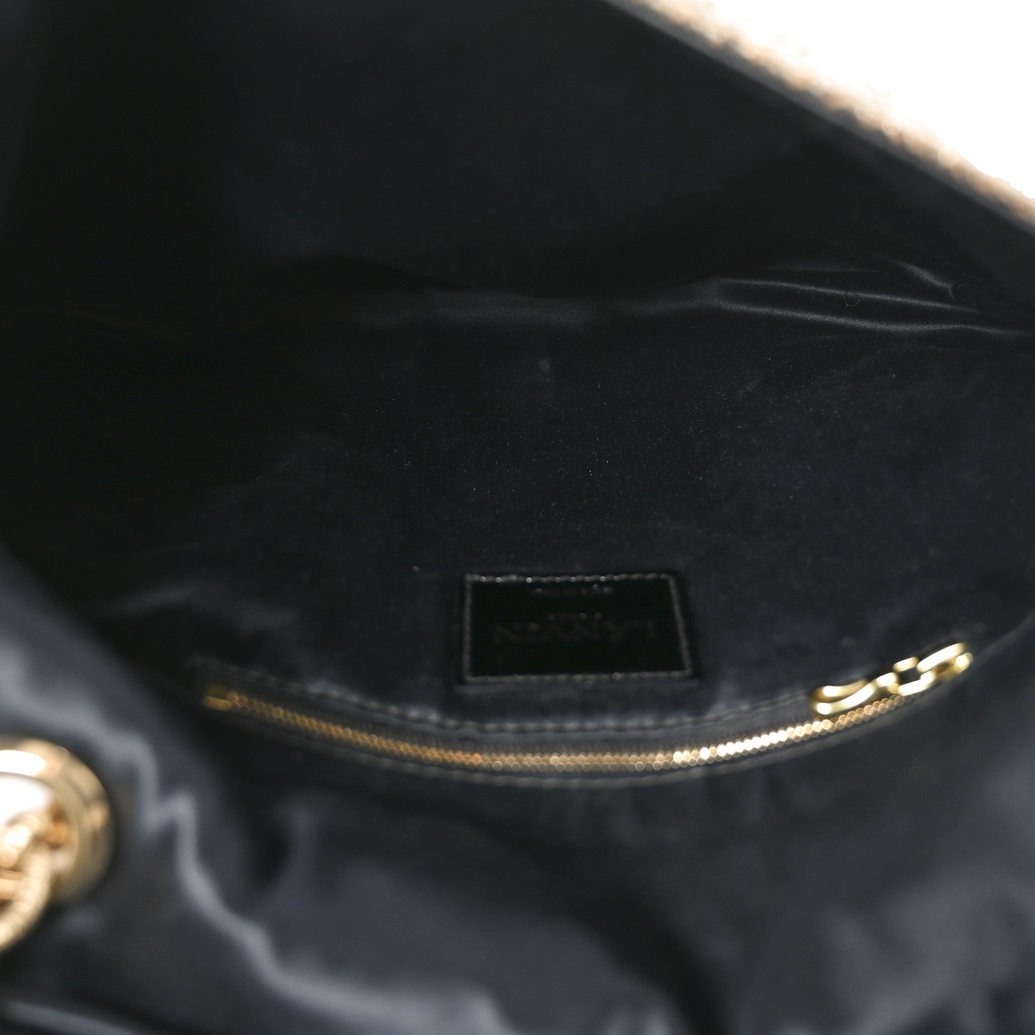 Lanvin Crackled Metallic Lame Quilted Happy Partage Bag Gold 8 of 17
