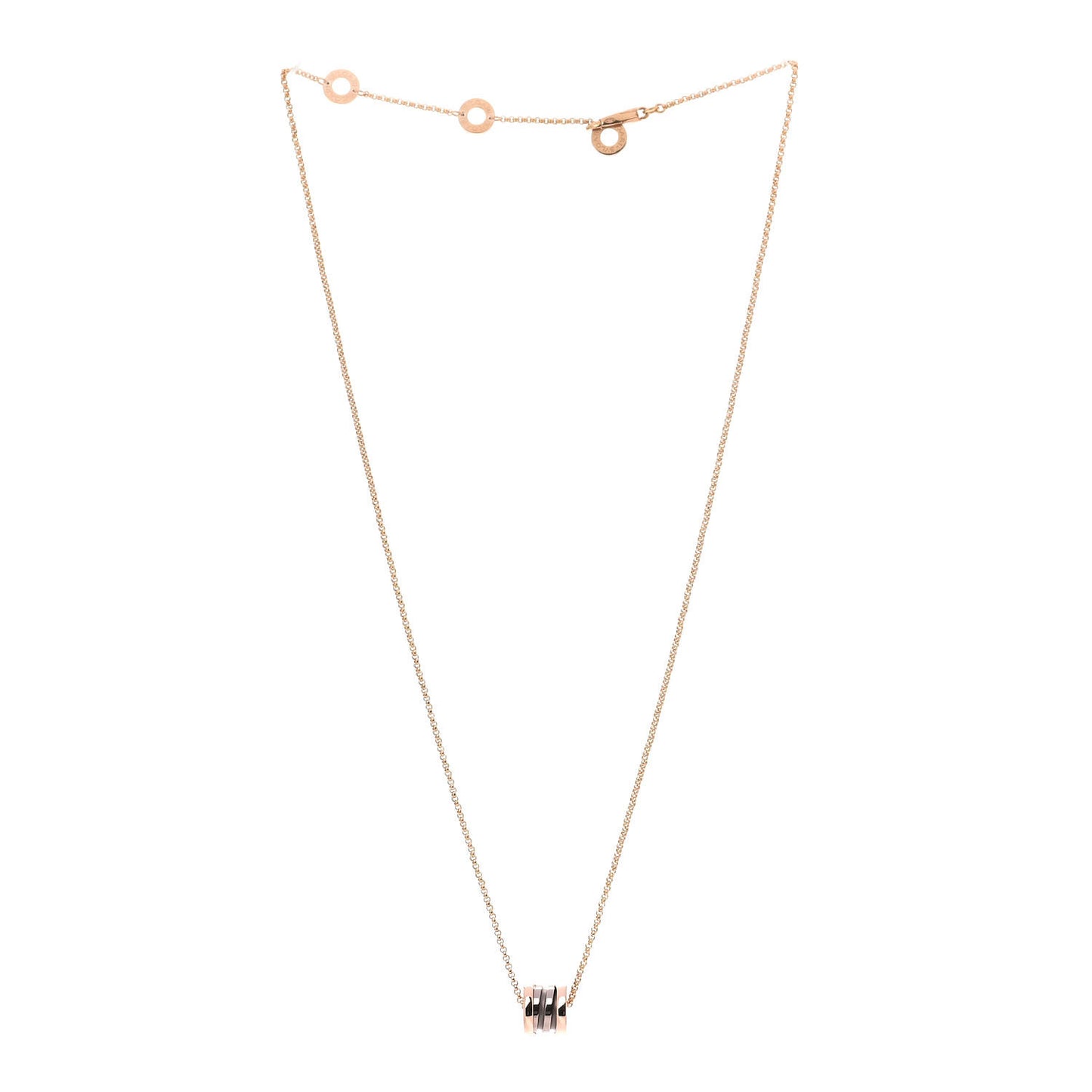 18K Rose Gold Cermet Small B.Zero1 Pendant Necklace