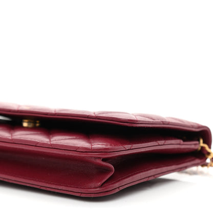 Chanel Lambskin Resin Quilted Coco Hearts Wallet On Chain WOC Burgundy 11 of 12