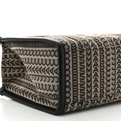Marc Jacobs Cotton Jacquard Monogram Mini The Traveler Tote Bag Beige Multicolor 9 of 11