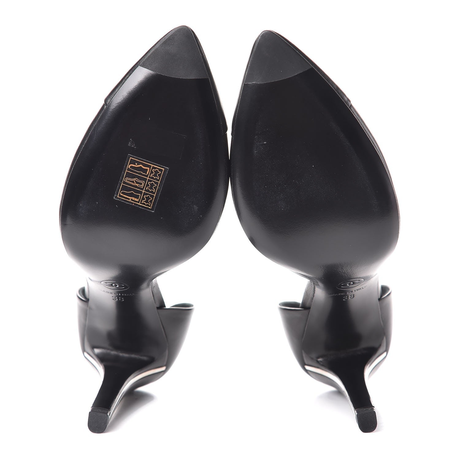 Chanel Lambskin Cap Toe d'Orsay Pumps 38 Black 5 of 9