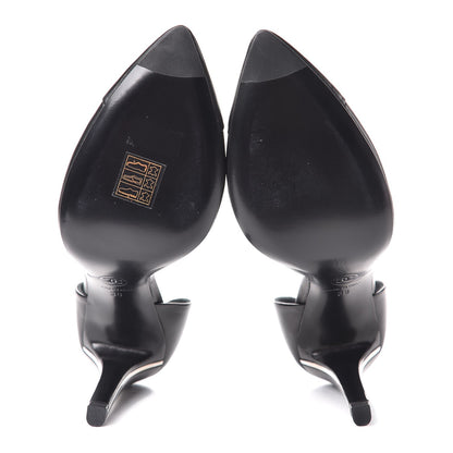 Chanel Lambskin Cap Toe d'Orsay Pumps 38 Black 5 of 9