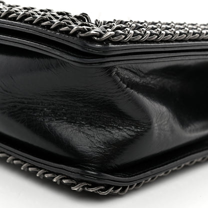 Chanel Glazed Calfskin Quilted New Medium Boy Chained Flap Black 10 of 10