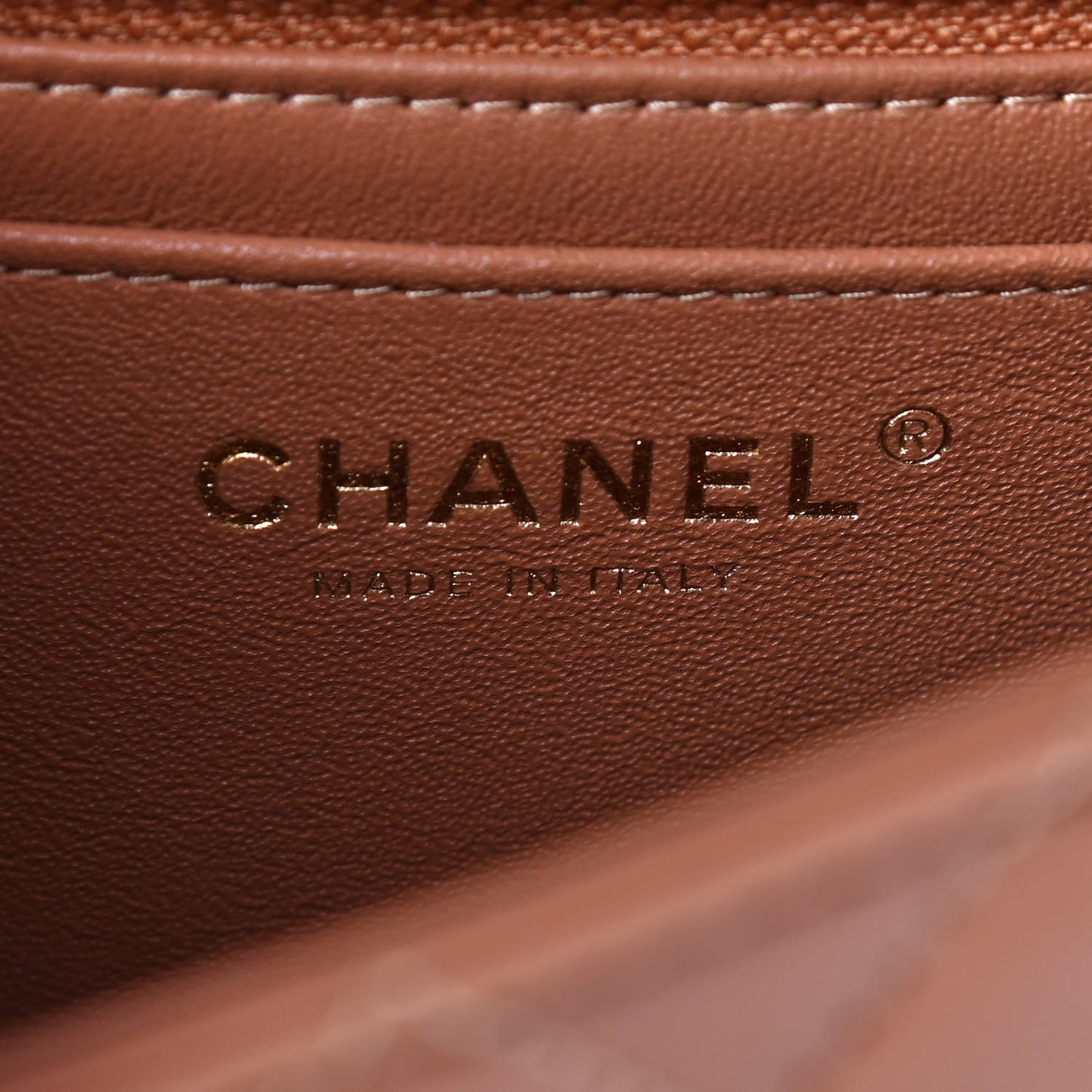 Lambskin Quilted Mini Rectangular Flap Brown