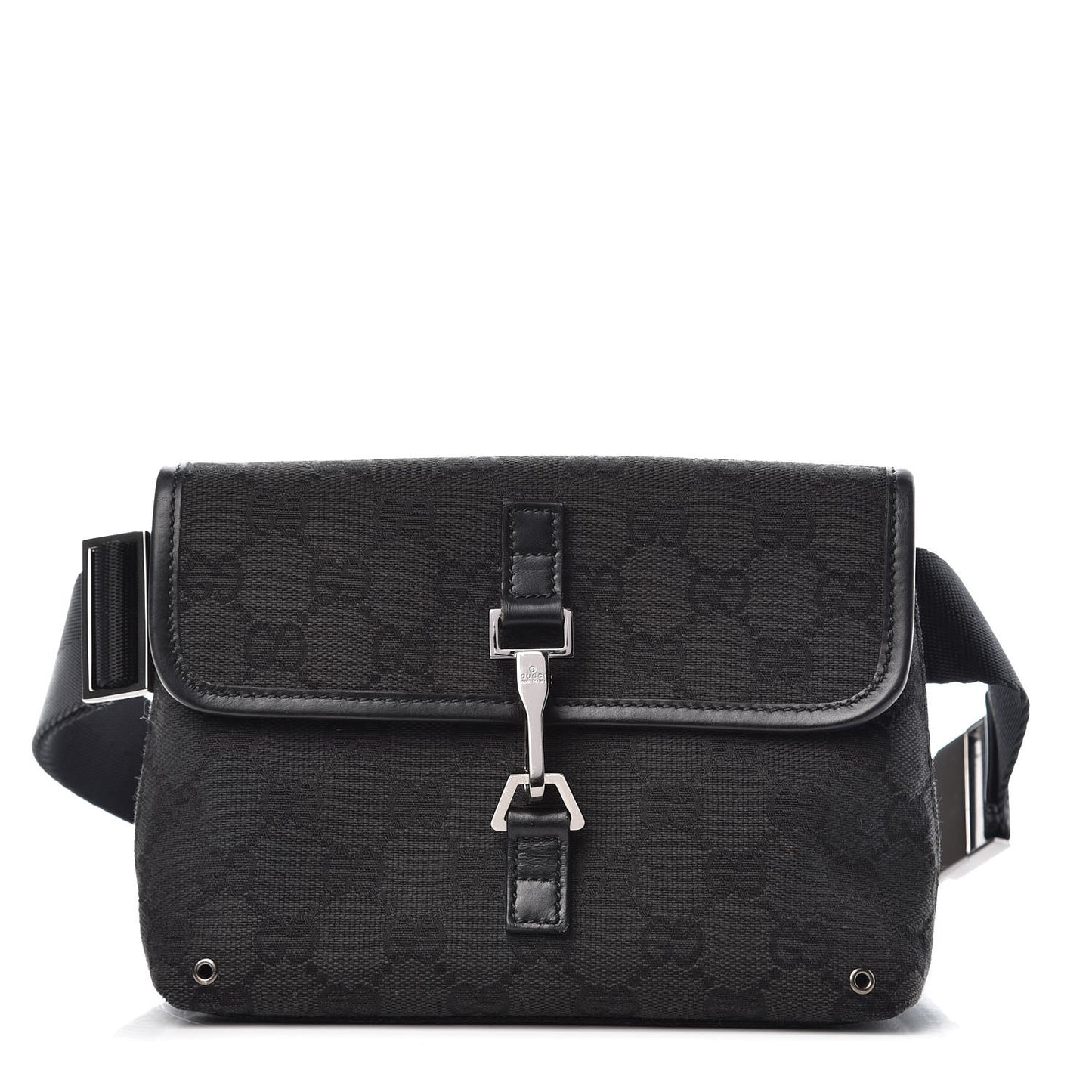 GG Monogram Web Flight Belt Bag Black