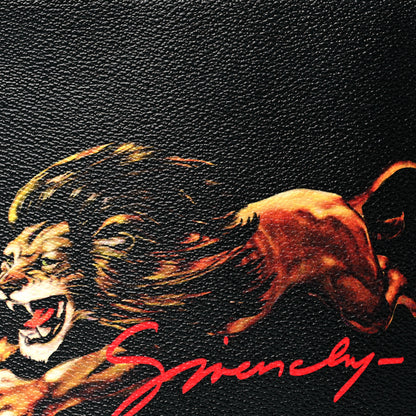 Givenchy Textured Coated Canvas Lion Print Pouch Black 7 of 9