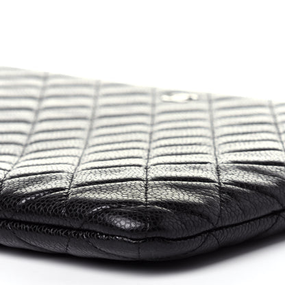 Chanel Caviar Quilted Large Cosmetic Case Black 9 of 11