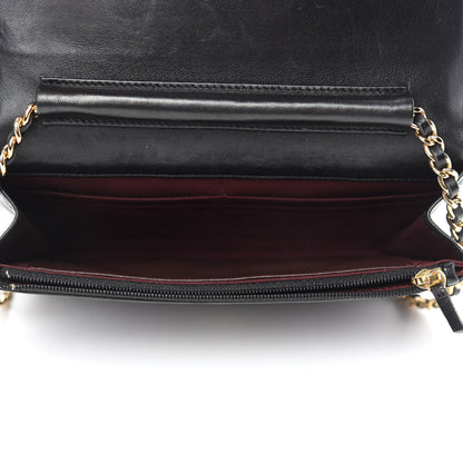 Chanel Lambskin Quilted Wallet On Chain WOC Black 5 of 13