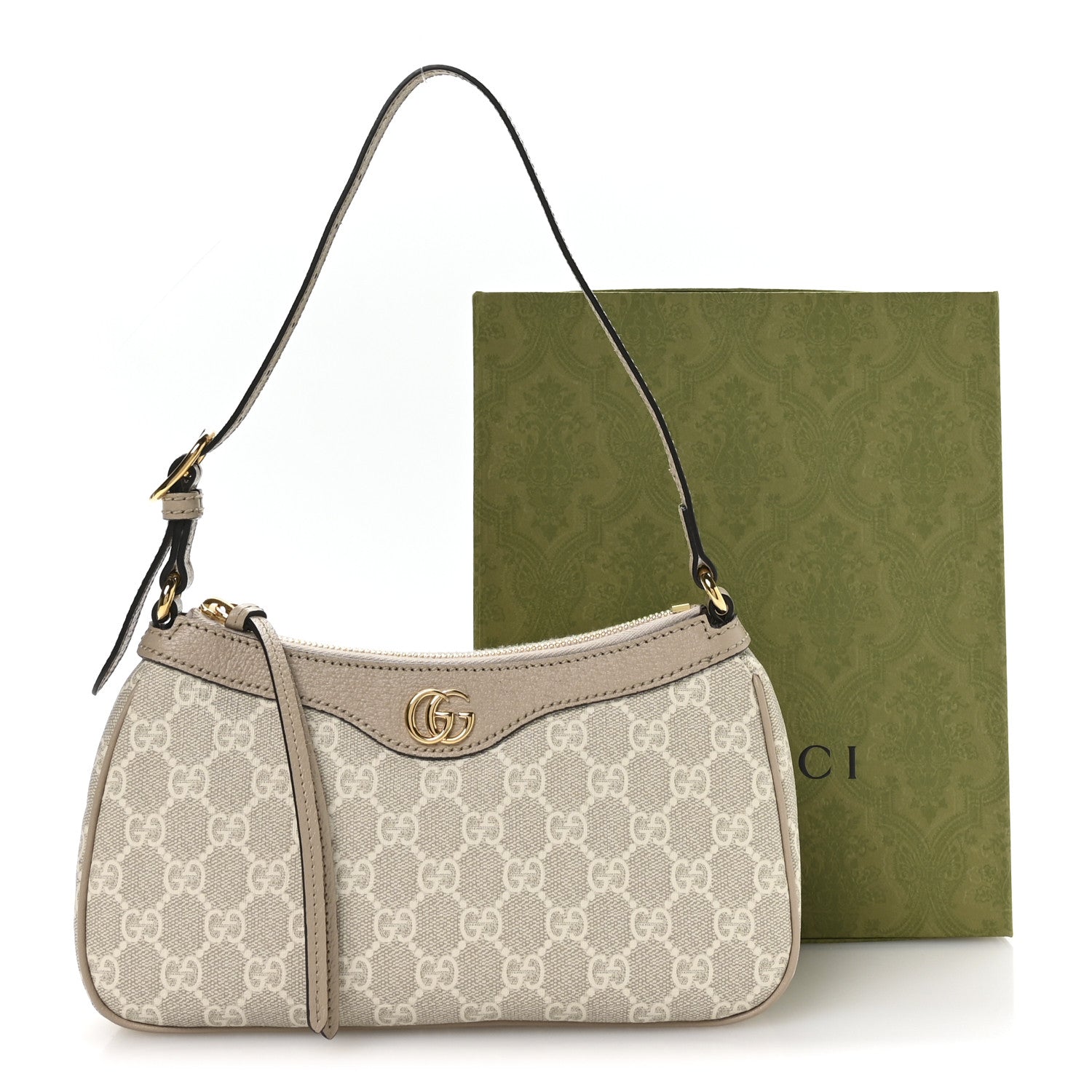 Gucci GG Supreme Monogram Textured Dollar Calfskin Small Ophidia Hobo Beige Mystic White Oatmeal 21 of 21