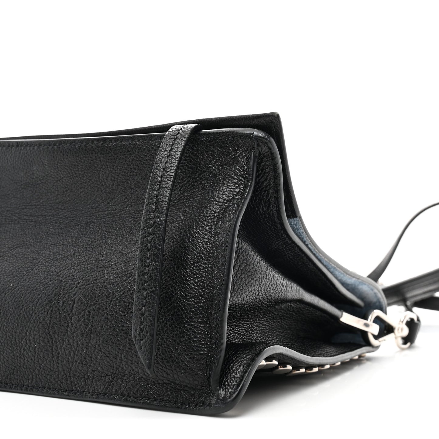 Glace Calfskin Studded Etiquette Flap Black
