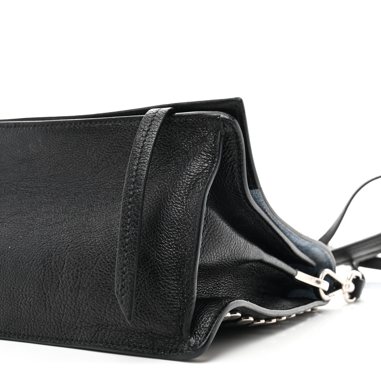Prada Glace Calfskin Studded Etiquette Flap Black 10 of 10