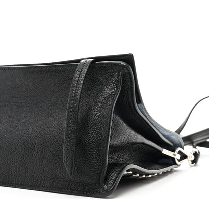 Prada Glace Calfskin Studded Etiquette Flap Black 10 of 10
