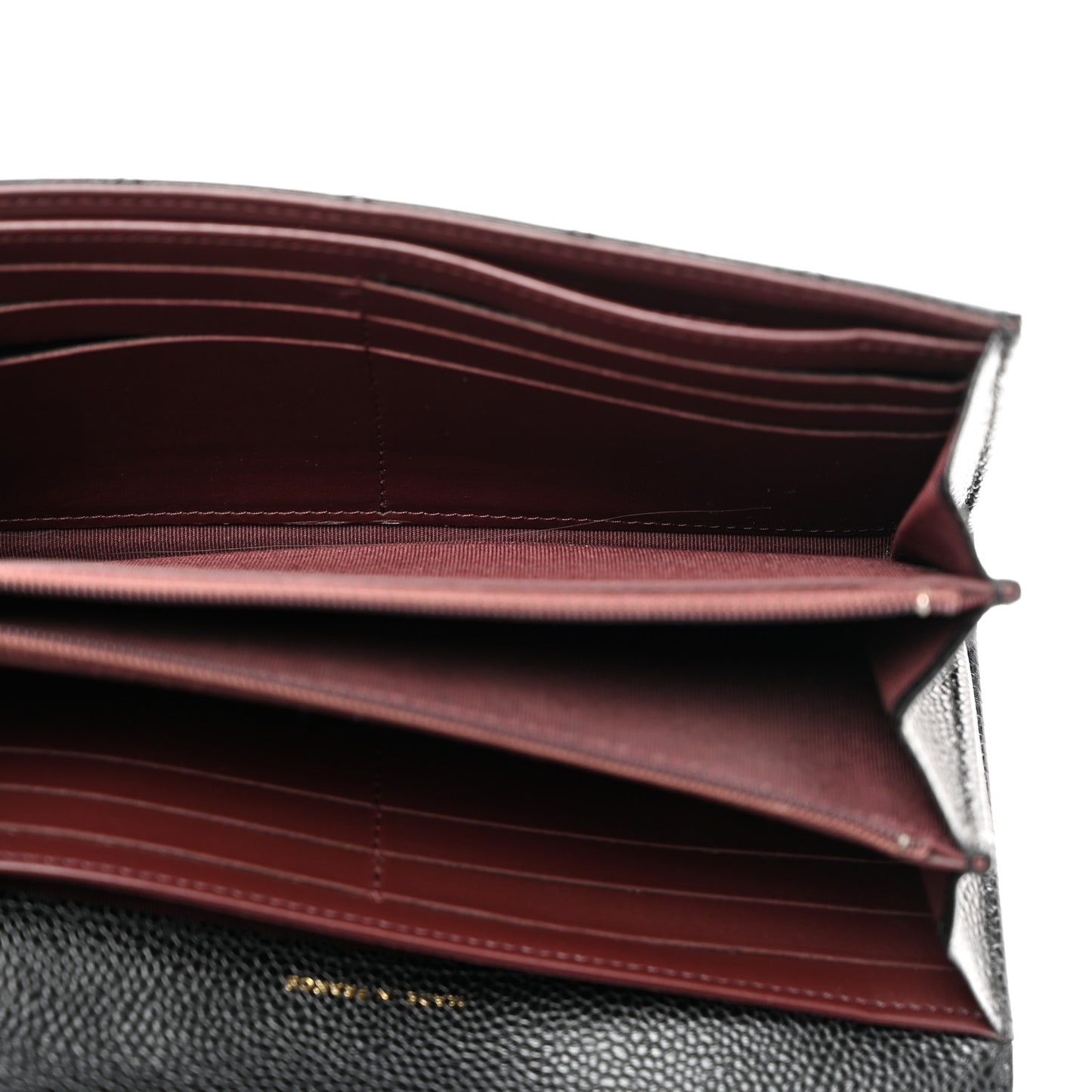 Caviar Quilted Long Flap Wallet Black
