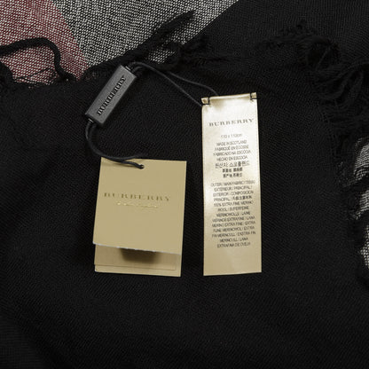 Burberry Merino Wool House Check Scarf Black White 2 of 3