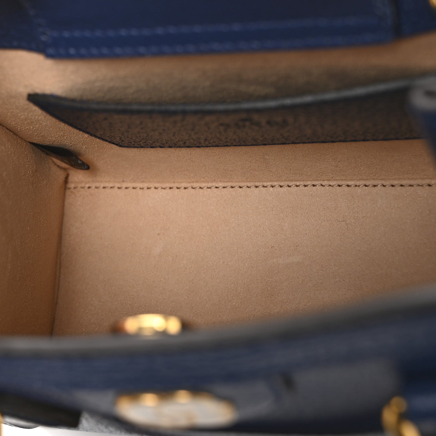 Gucci Textured Dollar Calfskin Web Mini Diana Tote Bag Royal Crop 8 of 11