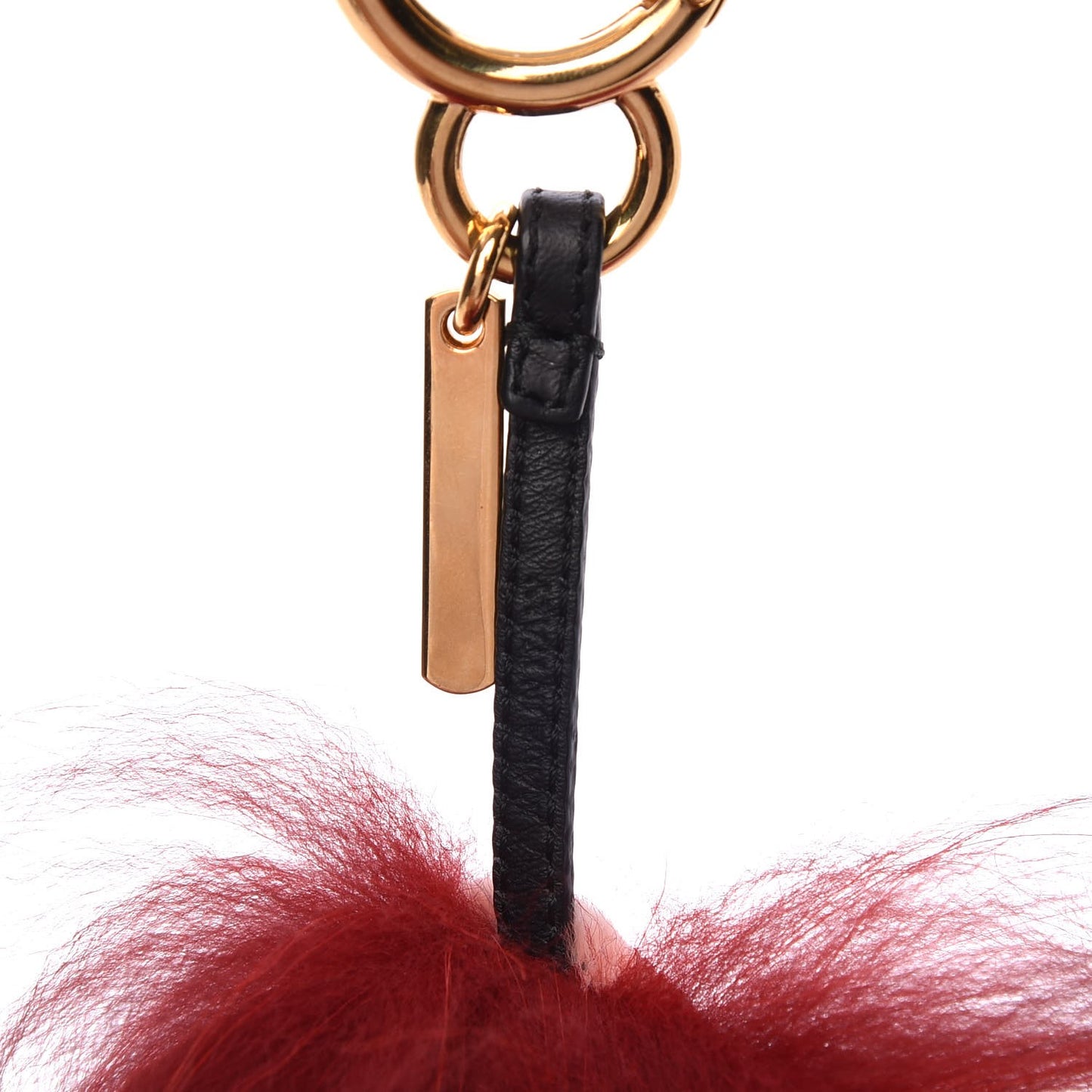 Rabbit Mink Fox Fur Hearty Monster Bag Bug Charm Red Pink