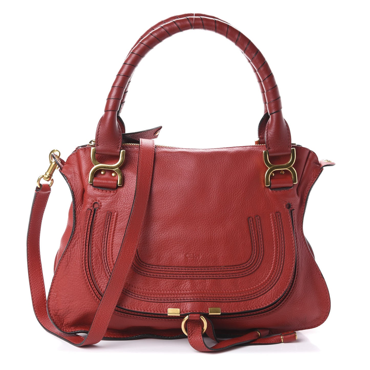 Calfskin Medium Marcie Satchel Red