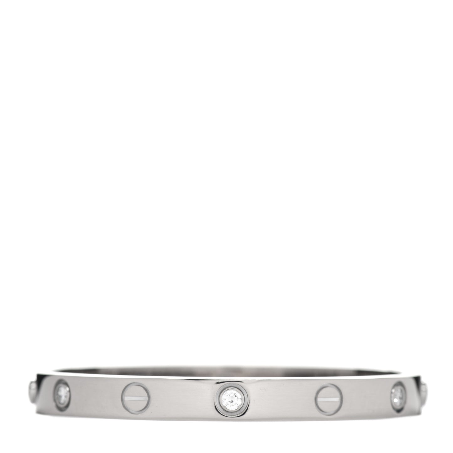 18K White Gold 6 Diamond LOVE Bracelet 16