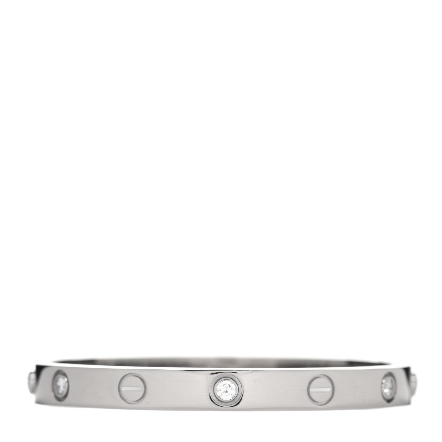 Cartier 18K White Gold 6 Diamond LOVE Bracelet 16 3 of 4
