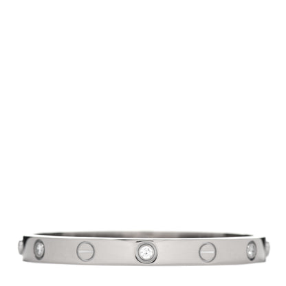Cartier 18K White Gold 6 Diamond LOVE Bracelet 16 3 of 4