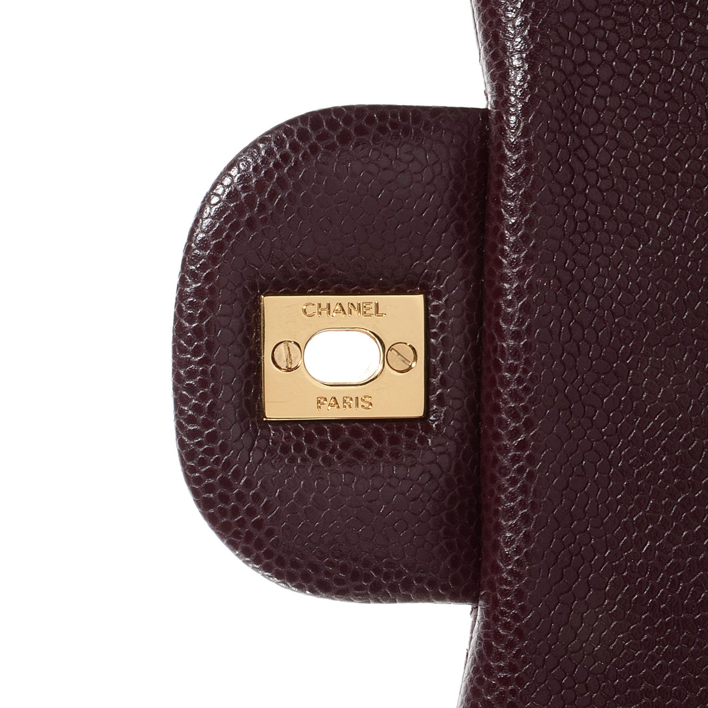 Caviar Quilted Jumbo Double Flap Burgundy
