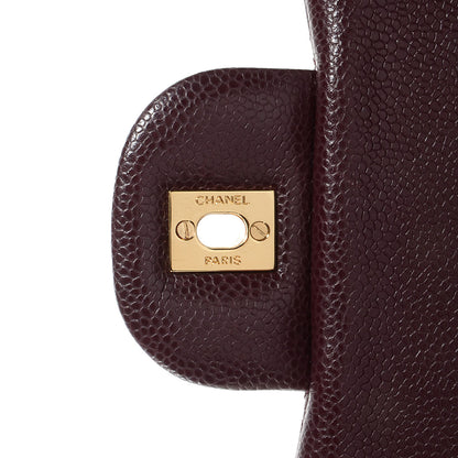 Chanel Caviar Quilted Jumbo Double Flap Burgundy 7 of 10