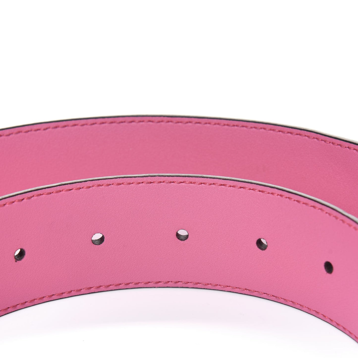 Moon Calfskin Interlocking G 37mm Belt 110 44 Glossy Pink