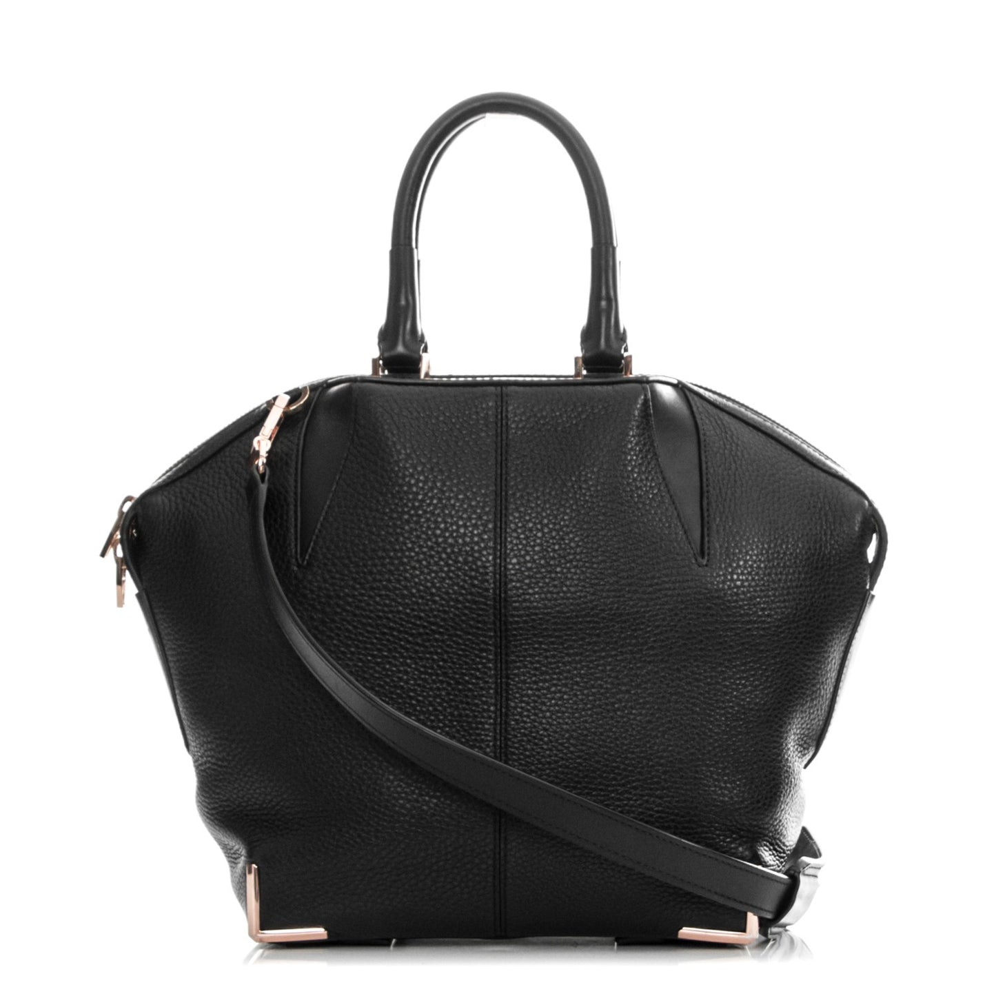 Pebbled Calfskin Small Emile Soft Black Rose Gold Hardware