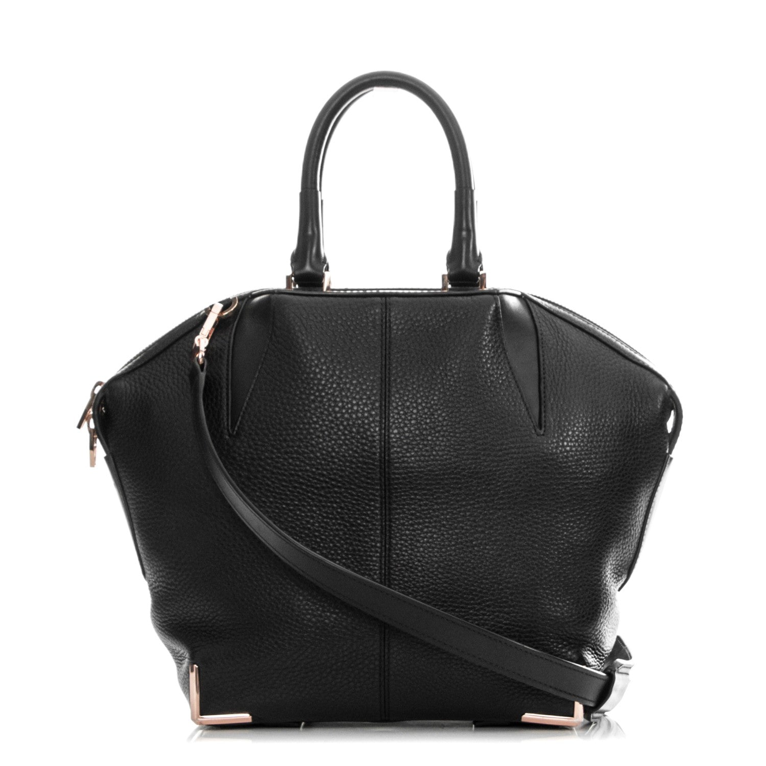 Alexander Wang Pebbled Calfskin Small Emile Soft Black Rose Gold Hardware 1 of 14