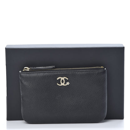 Chanel Goatskin Small CC Clover Cosmetic Case Black 9 of 9