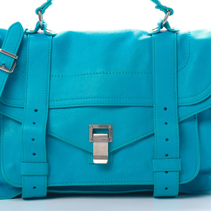 Proenza Schouler Lambskin Medium PS1 Satchel Turquoise 9 of 13