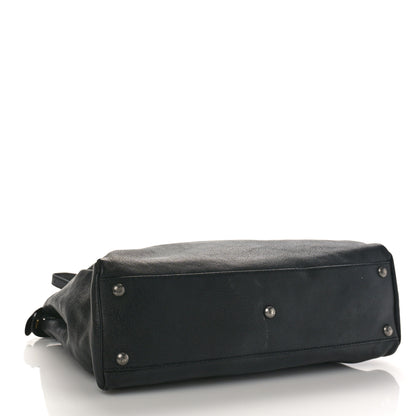 Fendi Goatskin Zucca Medium Peekaboo Iconic Satchel Black Tobacco 4 of 11