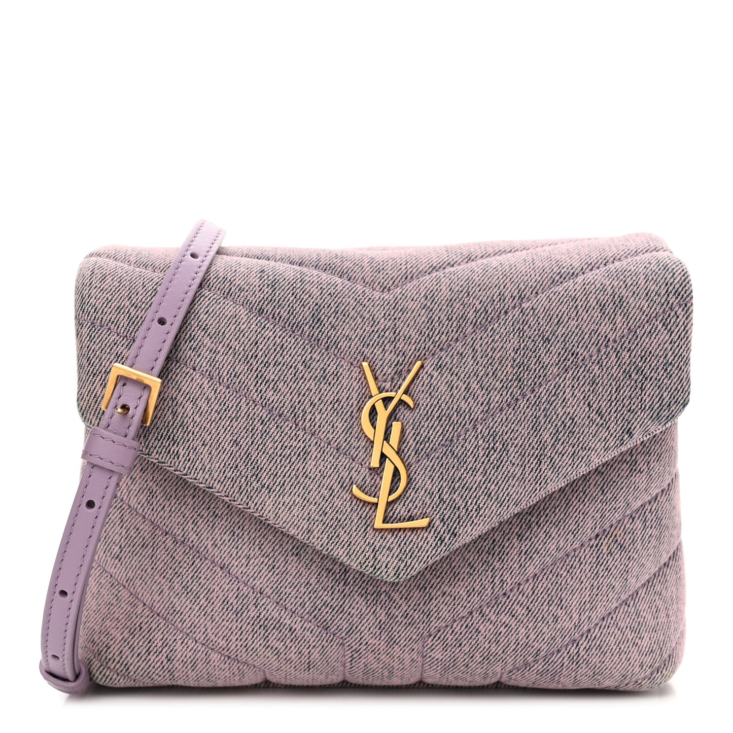 Denim Y Quilted Monogram Toy Loulou Crossbody Bag Bleached Lilac