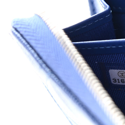 Chanel Caviar Quilted Large Gusset Zip Around Wallet Blue 7 of 10