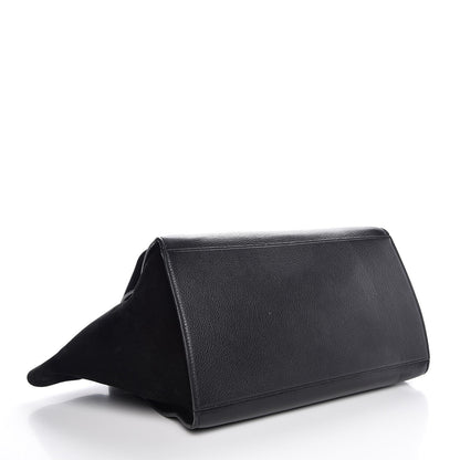 Celine Drummed Calfskin Suede Large Trapeze Black 4 of 8