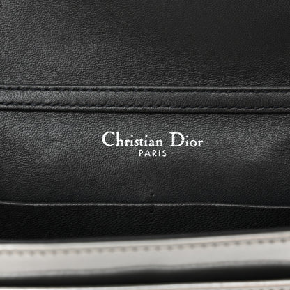 Christian Dior Metallic Patent Micro-Cannage Diorama Wallet on Chain Pouch Silver 6 of 14