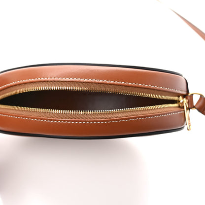 Celine Smooth Calfskin Cuir Small Triomphe Oval Crossbody Purse Tan 5 of 9