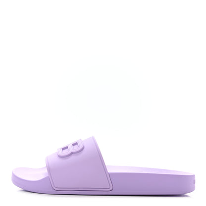Balenciaga Rubber BB Womens Pool Slide Sandals 37 Lilac 1 of 7